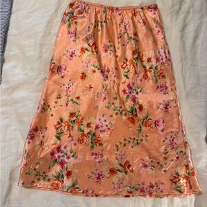 Cherokee Peach Floral A-Line Skirt
